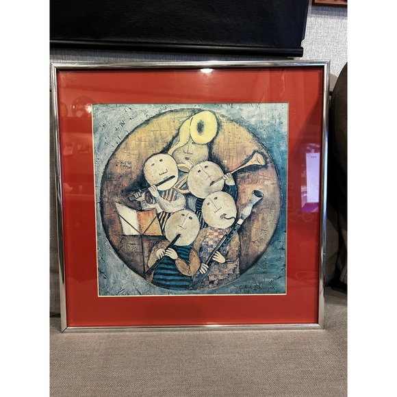 Graciela Rodo Boulanger Other - Graciela Rodo Boulanger The Musicians 1973 Framed Lithograph Print Red Mat 16x16